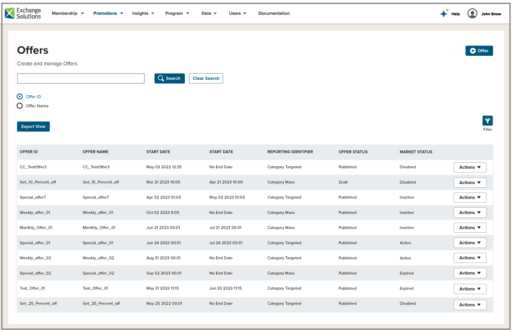 Console Offers Management