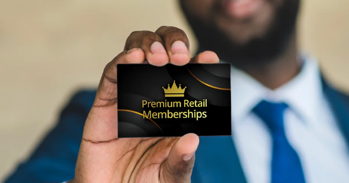 Premium loyalty program membership card with exclusive benefits representing subscription-based retail loyalty